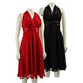 Connected Apparel Women's Formal Halter Dress