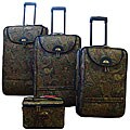 American Flyer Deluxe Paisely 4-piece Luggage Set