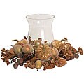 Glittered Fruit Candle Holder with Glass Hurricane
