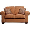Olga Rolled Arm Spice Microfiber Loveseat