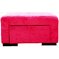 Crimson Microfiber 3-in-1 Storage Ottoman