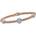14k Pink Gold 3/8ct TDW Diamond Braided Bangle