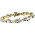 10k Yellow Gold 2ct TDW Diamond Oval Link Bracelet (J-K, I2-I3)