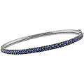 14k White Gold Blue Sapphire Bangle Bracelet