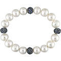 14k Gold FW Pearl Blue Sapphire Elastic Bracelet (11-12 mm)