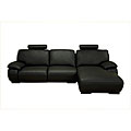 Kirkwood 2-piece Black Leather Sectional Sofa