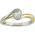 18k Two-tone Gold 3/8ct TDW Oval Diamond Ring (H-I. VS)