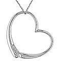 18k White Gold 1/6ct TDW Diamond Heart Necklace