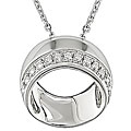 18k White Gold 1/10ct TDW Diamond Circle Necklace