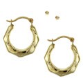 10k Yellow Gold Ball and Twist Hoop Earrings Set