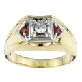 14k Gold 1/5ct TDW Diamond and Ruby Estate Ring (Size 13.75)
