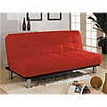 Joseph Red Microfiber Adjustable Sofa