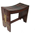 Hand-finished Akuaba Slat Bench (Ghana)