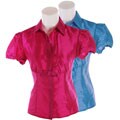 Agora Women's Button-down Tafetta Blouse