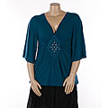 Simply Irresistible V-neck Jeweled Center Top