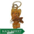 Sterling Silver Hand-enameled Cat Charm/ Pendant