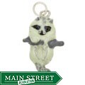 Sterling Silver Hand-enameled Cat Charm/ Pendant