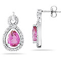10k White Gold Pink Topaz and 1/4ct TDW Diamond Earrings (I-J, I1-I2)