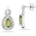10k White Gold Peridot and 1/4ct TDW Diamond Earrings (I-J, I1-I2)