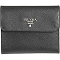 Prada Black Saffiano Tri-fold Wallet