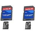 SanDisk SDSDQ-2048 2GB Micro SD Memory Card with SD Adapter (Set of Two)