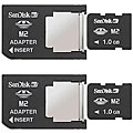 SanDisk 1GM2 1GB Memory Stick Micro M2 and Adapter (Set of Two)