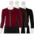 August Silk Long-sleeve Embellished Cardigan