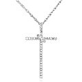 14k White Gold 1/5ct TDW Diamond Cross Necklace