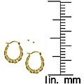 10k Yellow Gold Ball and Bamboo Hoop Earrings Set