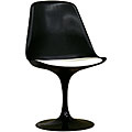 Redd Black Chair with White Leather Cushion