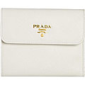 Prada White Saffiano LeatherTri-fold Wallet