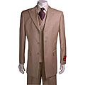 Mantoni Urban Peak Lapel Beige Wool Suit and Vest