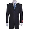 Mantoni 3-button Navy Blue Pinstriped Wool Suit