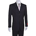 Mantoni 3-button Navy and Brown Striped Wool Suit