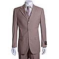 Giorgio Fiorelli Men's 3-piece Taupe-striped Suit