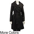 London Fog Women's Faux Silk Trench Coat