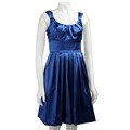London Times Women's Satin Pleated Tie-back Dress