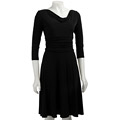 London Times Women's Black Cowl-neck Dress