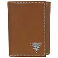 Guess Men's Tan Leather Tri-fold Wallet