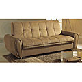 Taylor Taupe Finish Microfiber Klik Klat Futon Bed