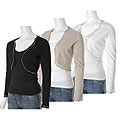 Linda Matthews Women's Beaded Cropped Cardigan