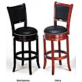 Bicast Leather Nail Head Accent Swivel Barstool