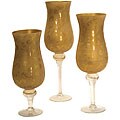 Bronze Glass Candle Goblets (Set of 3)