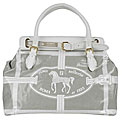 Fendi White 'Spalmati' Print 'Selleria' Handbag