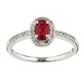 14k White Gold Ruby and 1/6ct TDW Diamond Ring