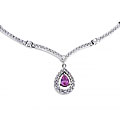 18k White Gold Pink Sapphire and 1 5/8ct TDW Diamond Necklace (H, SI)