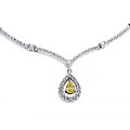 18k White Gold Yellow Sapphire and 1 5/8ct TDW Diamond Necklace (H, SI)