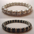 Magnetic Tuchi Hematite Pearl and Crystal Bracelet