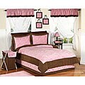 Pink and Brown Paisley Girl's Bedding Set