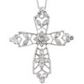 18k Goldplated Silver and CZ Cross Necklace